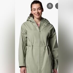 Columbia Sage Green Rain Jacket Trenchcoat